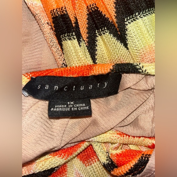 Sanctuary Sleeveless Zigzag Mini Dress - Orange and Black - Picture 6 of 7